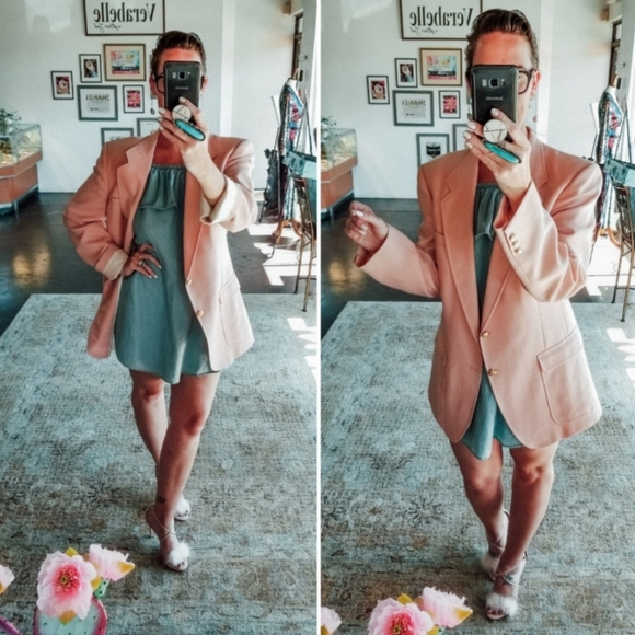 London Fog Jackets & Blazers - London Fog Pink Blush Oversized Blazer Jacket